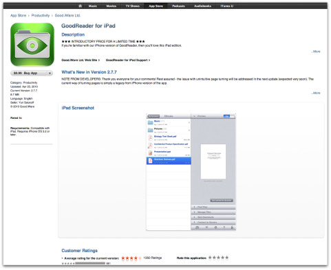 GoodReder for iPad