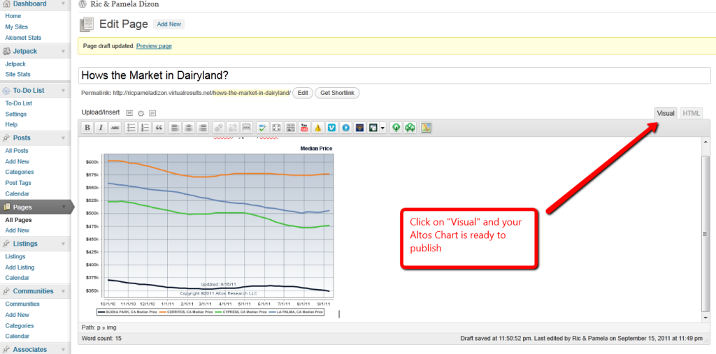 View Altos Chart in WordPress Page